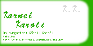 kornel karoli business card